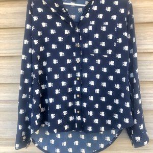 Raccoon print button-down Shirt. Women's Small.